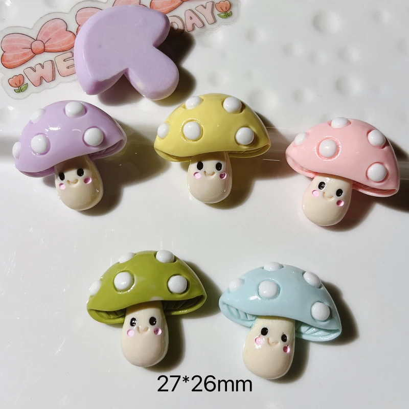 10 Pieces of Mushroom Resin Charms for Jewelry Making 