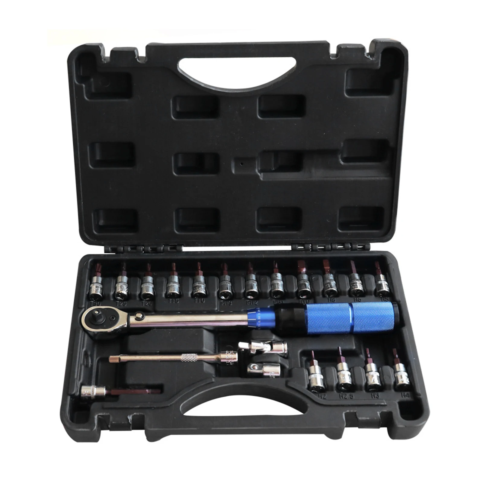 

2-25NM 21-piece Set of 1/4 Preset Torque Wrench Set of Torque Bicycle Torque Torque Tool Bike Torque Wrench Repair Kit