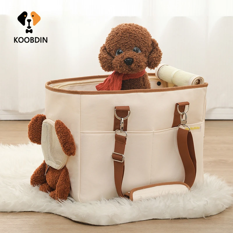 

Dog Carrier Beige Bag with Shoulder Strap for Small Dogs Cats High-Capacity Portable Pet Travel Carrier Bag for Outdoor Use