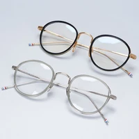 Нью-йоркская винтажная овальная круглая оправа для очков TB905 мужские и женские классические очки брендовые очки из чистого титана с футляром — изображение 4