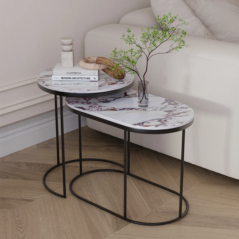 

Nordic Round Coffee Table Bedroom Iron Extension Salon Small Coffee Table Living Room Luxury Mesa Auxiliar Salon Furniture