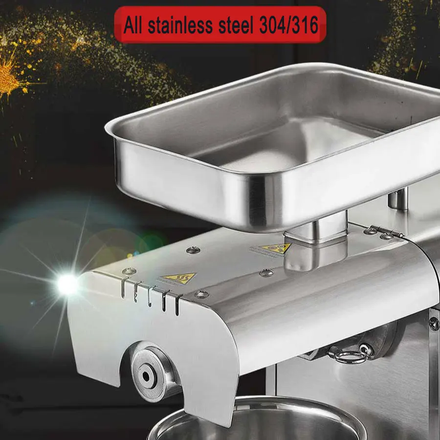 220V/110V Home Oil Press Machine Automatic Hot Cold Press Oil Machine Peanut Oil Presser Sunflower Seeds Nuts Oil Extractor 3