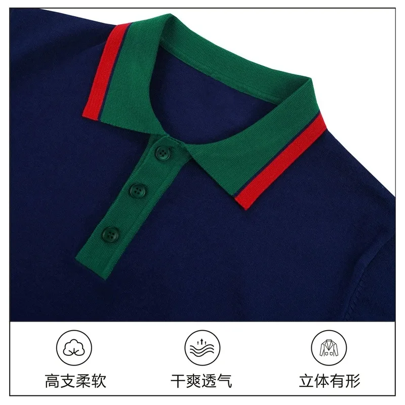 2023 Summer Men's Short Sleeve Top Outdoor Sports Golf Threaded Casual T-Shirt