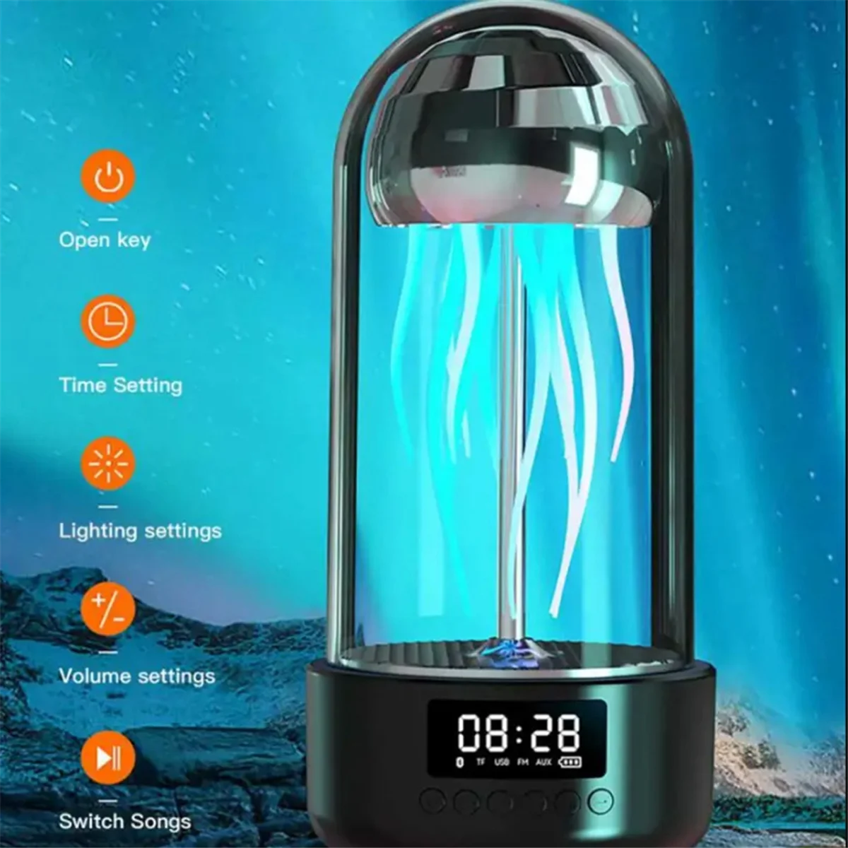 Mini Speaker of Creativity Mobile Mechanical Jellyfish Bluetooth Speaker Colorful Lamp Octopus Audio Desktop Ornaments