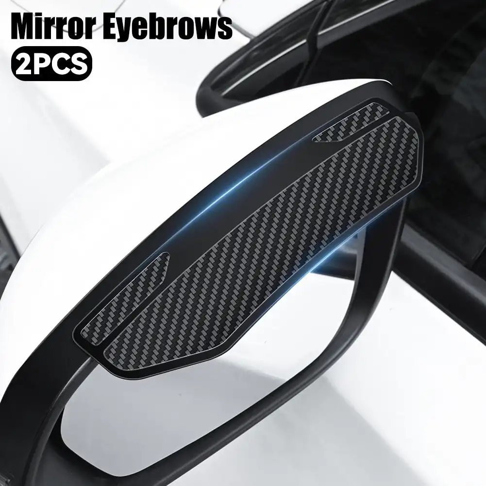 Car Rearview Mirror Rain Guard 2Pcs Carbon Fiber