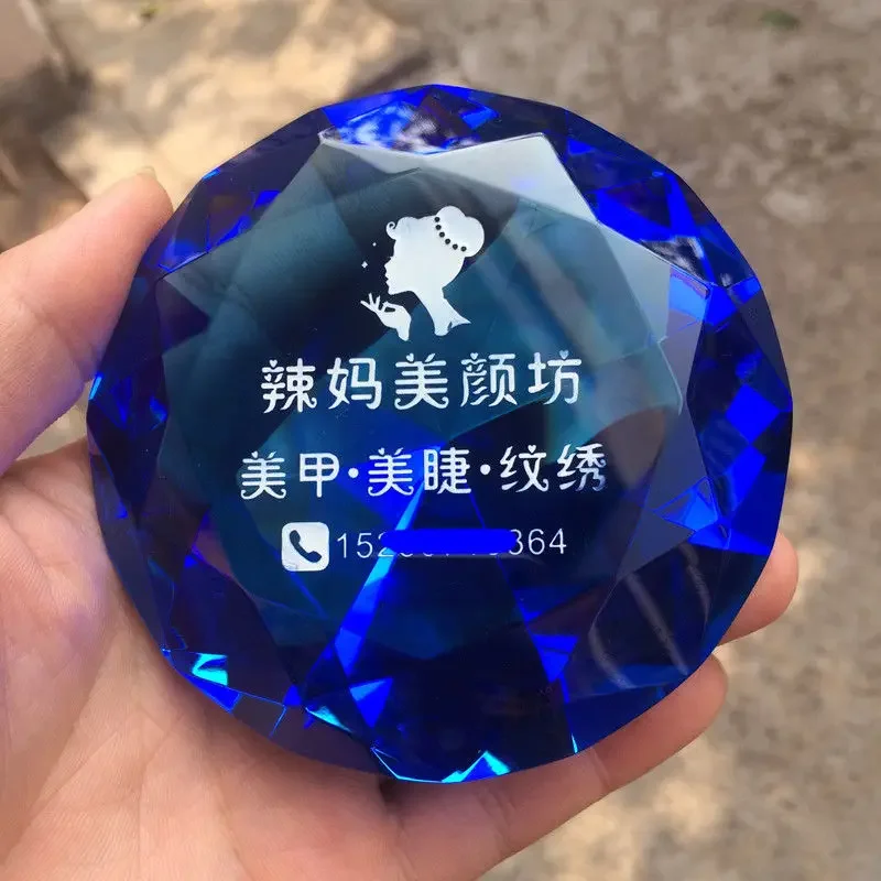 Customized Multi Color Crystal Trophy, Custom Award Gift, Souvenir, Free Engraving, Home Decor, Photo Taking, Handheld Props 1pc