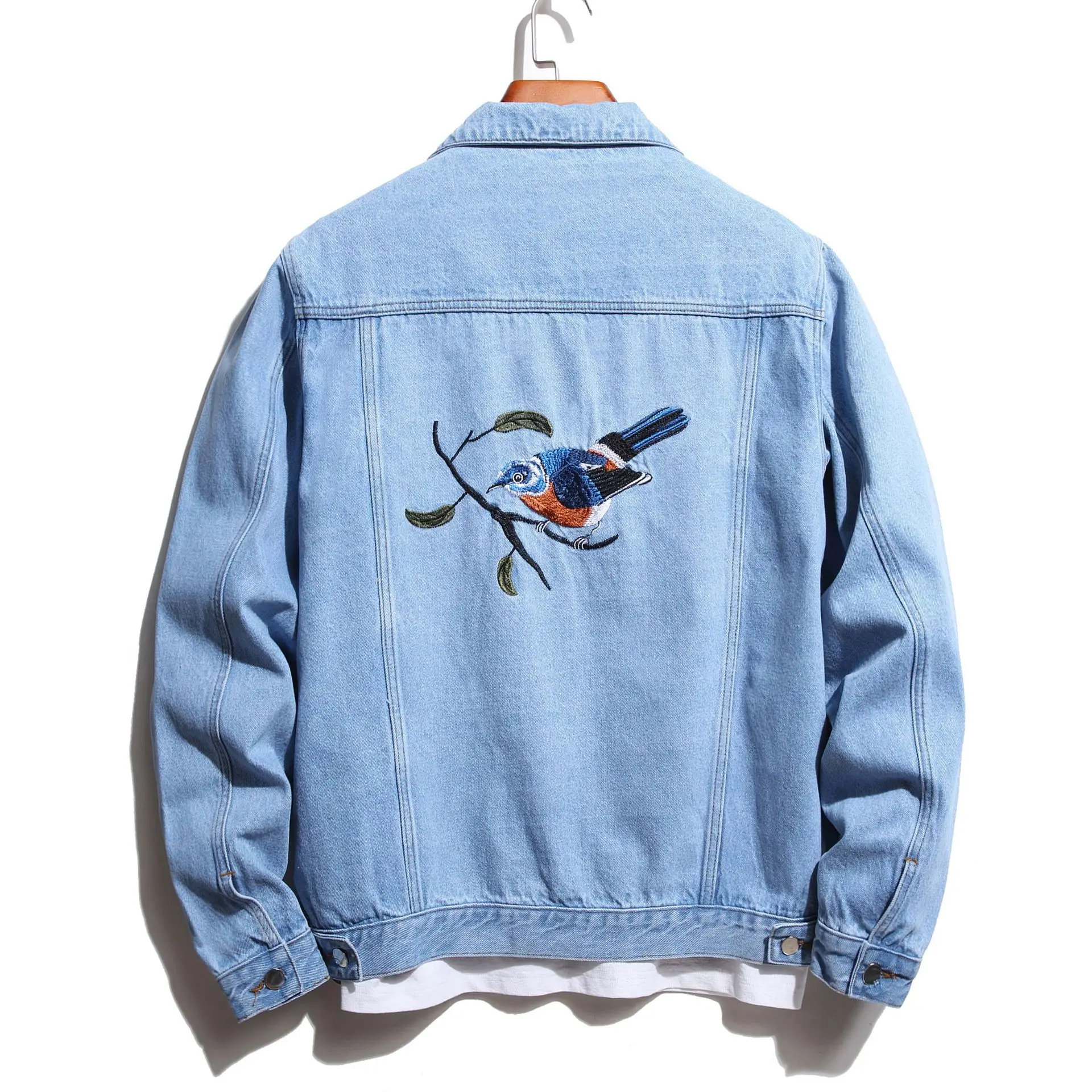 

2022 Men's New Embroidered Denim Jacket Teenagers Large Size Loose Denim Jacket