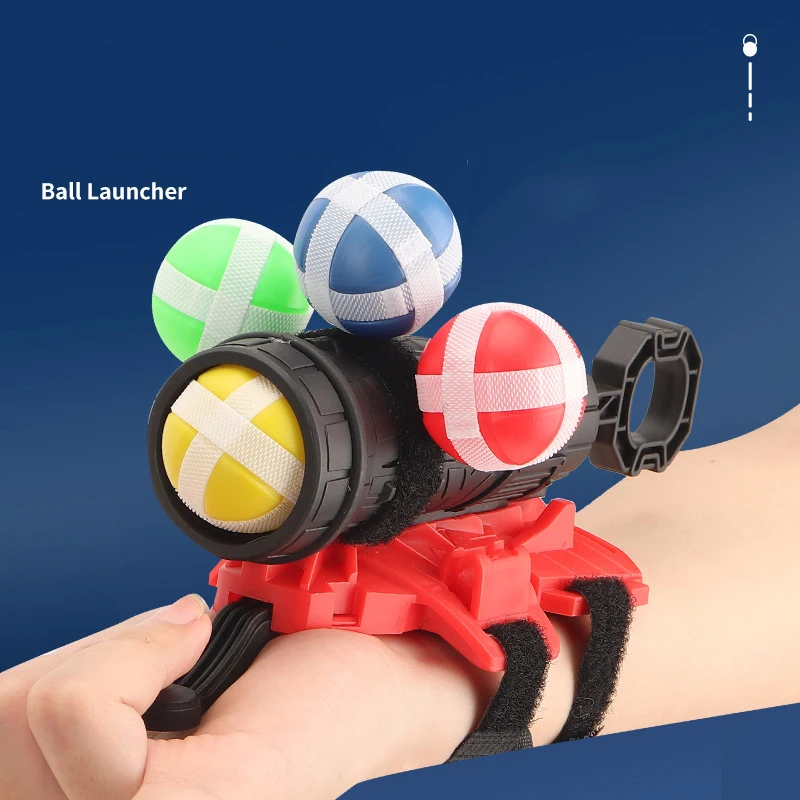 Wrist Catapult Ball Gun Sticky Ball Target Shooting Family Interactive Indoor Outdoor Sports Puzzle Toys For Children Ages 3 To 3