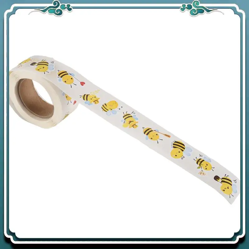 사용하기 쉬운 꿀벌 스티커 롤 - 크리스마스 선물, 사무용품 및 공예품을 위한 귀여운 꿀벌 유치원 스티커 500개