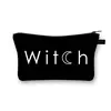 Witchy Woman Cosmetic Case with Moon Star Makeup Bag Magical Hat Furnace Moon Cat Storage Organizer Witchcraft Cosmetic Bags 2