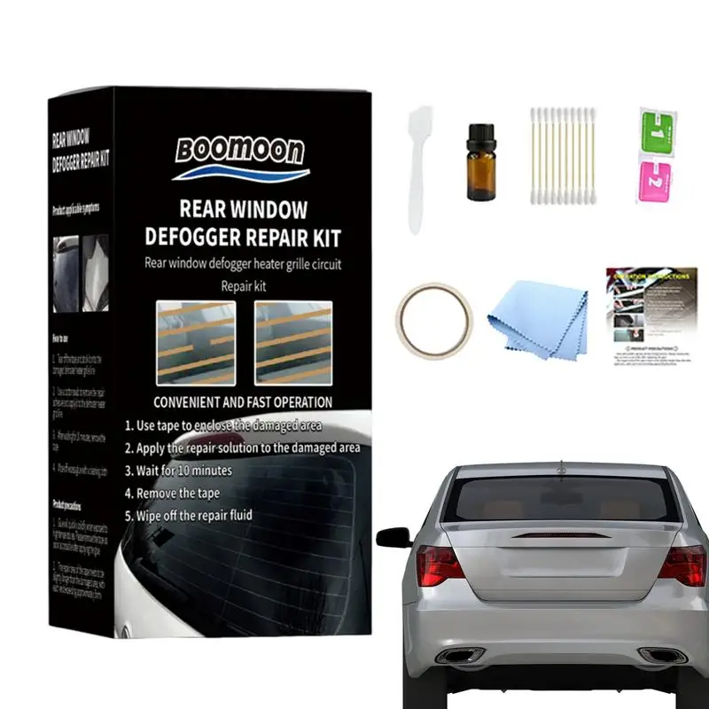 

10ml Rear Window Grid Repair Kit DIY Quick Repair Scratched Broken Defroster Heater Grid Lines Professional Care Accessories