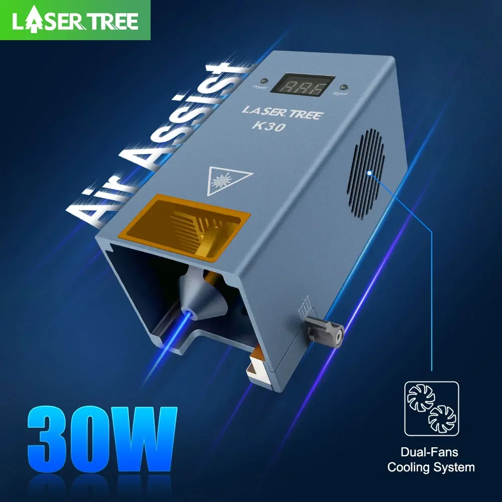 

LASER TREE K30 30W Optical Power Laser Module with Air Assist TTL Blue Light Laser Head for CNC Laser DIY Cutting Engraving
