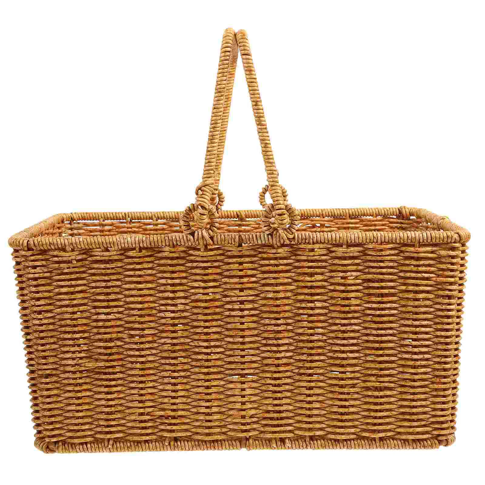 

Shopping Basket Egg Wear-resistant Storage Hand-woven Vegetable Gift Vintage Home Plastic Rattan Baskets