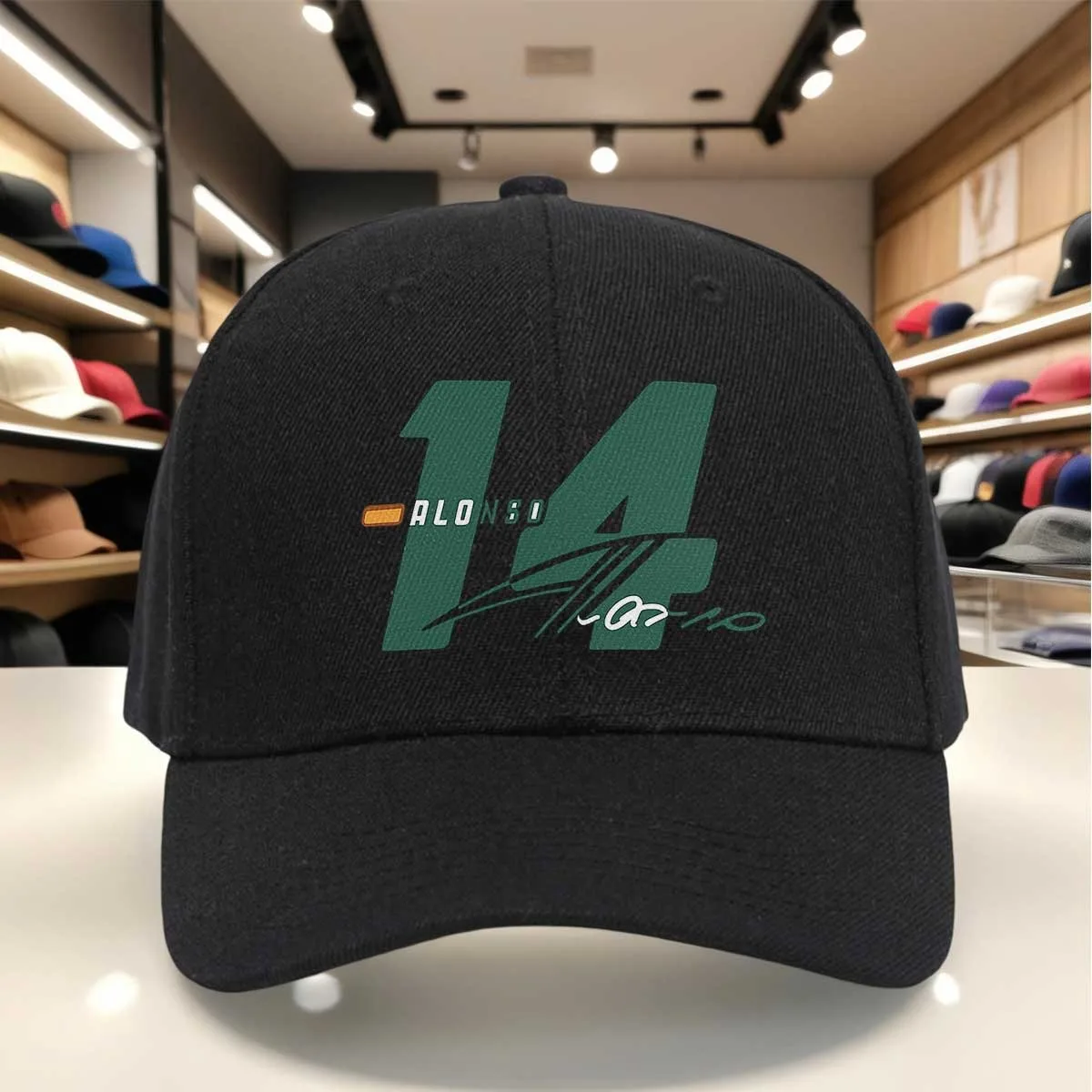 알론소 # 14번 알론소의 상징적인 숫자가 새겨진 시그니처 디자인에 적합한 사인 악센트가 있는 야구 모자, 라운드 캡 및 벨크로 잠금장치