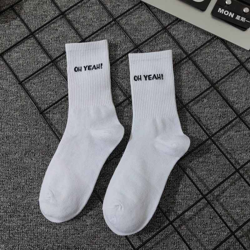 Neue Frauen Buchstaben Socken Straßen sport Basketball Hip Hop Männer Unisex Sokken weiße Baumwolle Socken Mode – Detail 16
