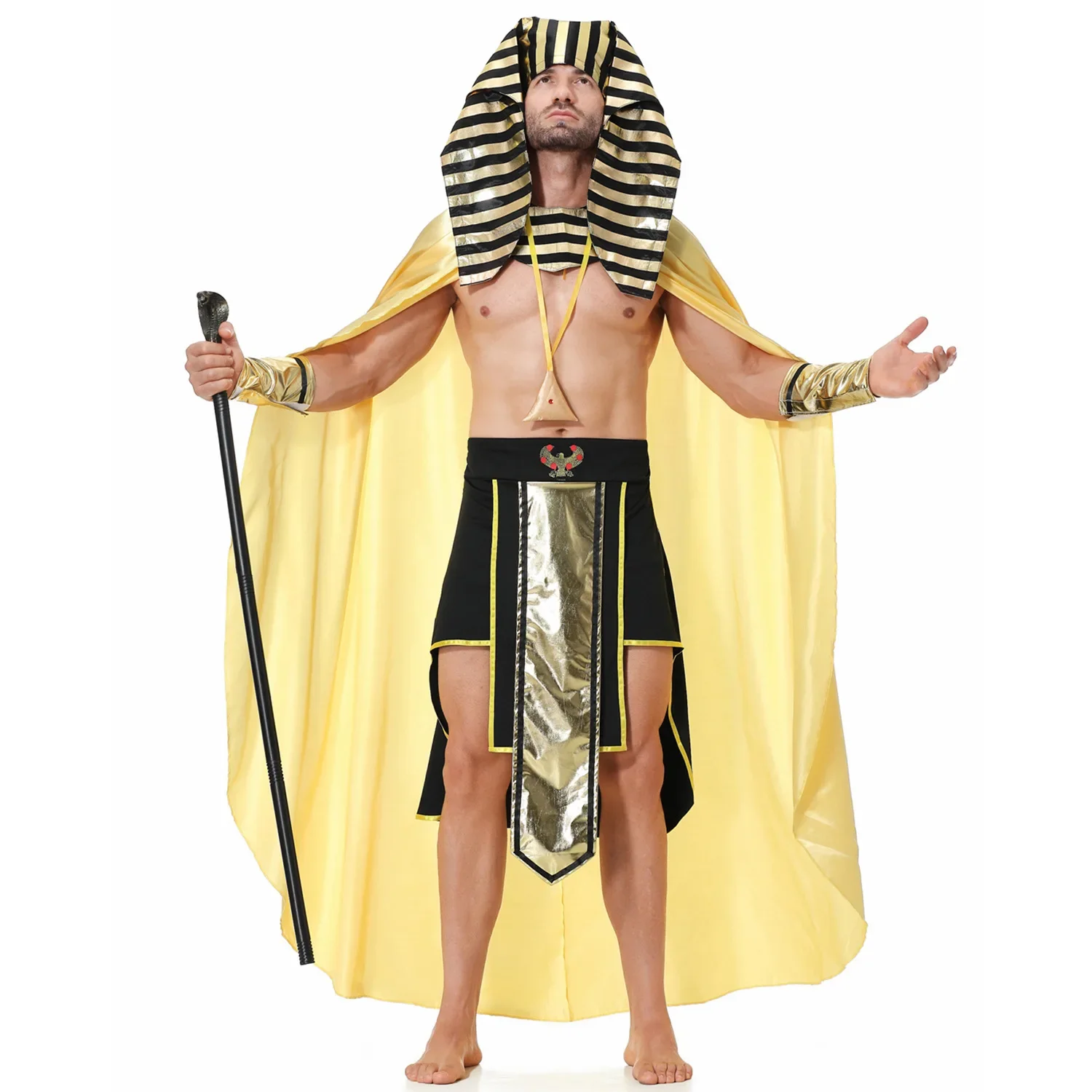 Purim Halloween Costume Man Egypt Pharaoh Tutankhamun King Costumes Cosplay Ancient Egyptian Men Traditional Clothes