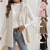 Solid Casual Loose Sleeveless Vests For Women 2025 Autumn Elegant Women's Warm Vest Jacket Coats Vintage Female Top Outerwear