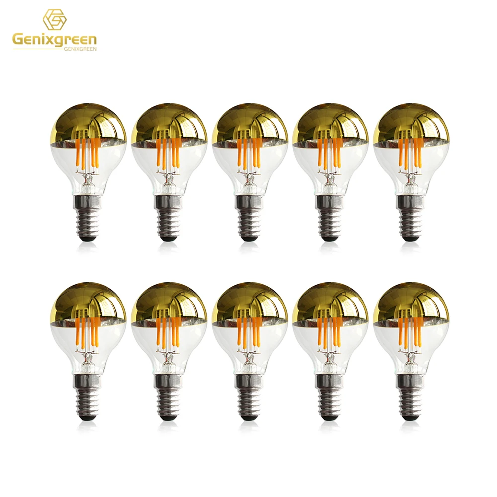 Dimmable G45 Globe Led Bulb 4w 2700k Gold Dripped Led Filament Light Bulb E12 E14 Warm White