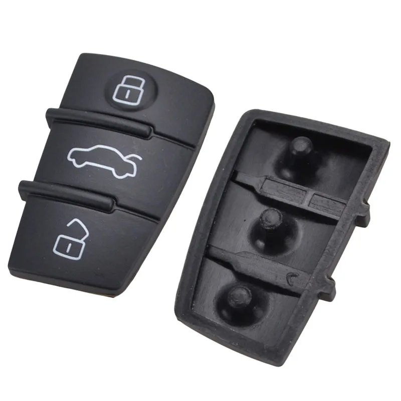 Flip Key Fob Shell Remote 3 Button Rubber Pad Replacement for AUDI A2 A3 S3 A4 A6 A6L A8 Q3 TT Quattro