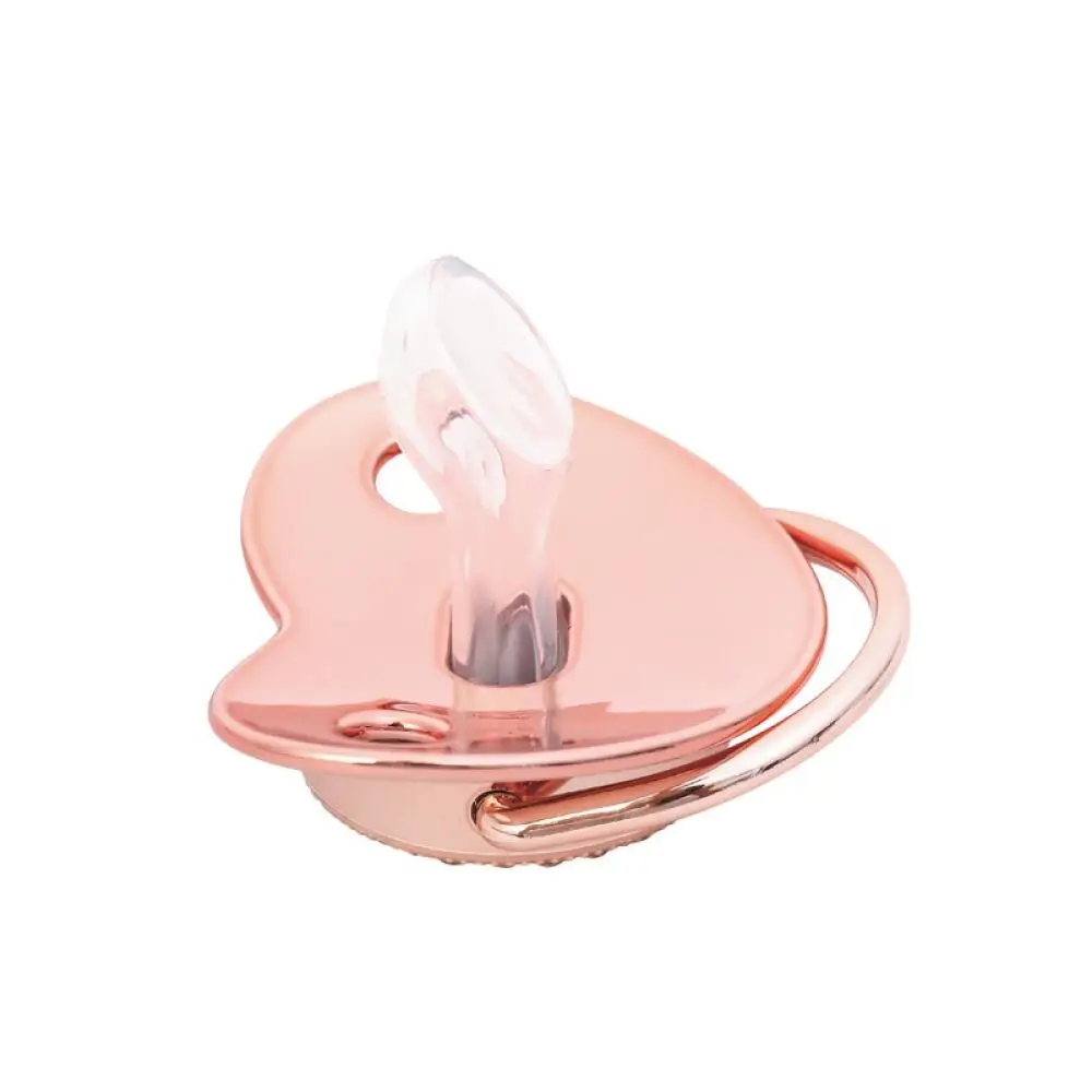 26 Letters Rose Gold Crown Letters Baby Rhinestone Pacifier Baby Teether Tape Chain Clip silicone pacifier