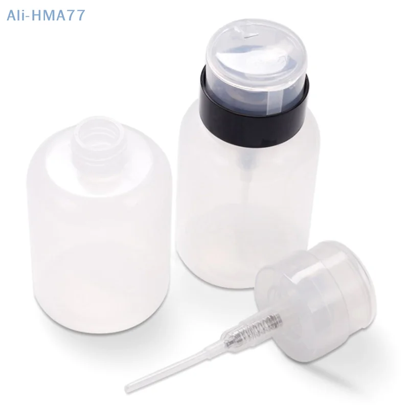 

1PC 200ML Refillable Empty Pump Bottle for Liquid Alcohol Press Nail Polish Remover Cleaner Bottle Dispenser Manicure Container