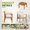 Acacia Wood Patio Furniture with Coffee Table & Cushions Outdoor Conversation Set Balcony Chairs for Porch, Deck 4