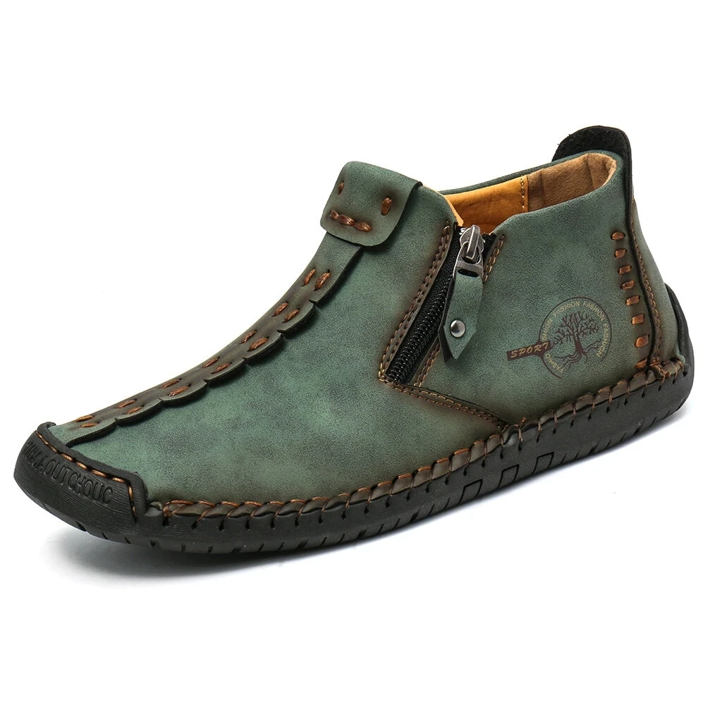 Leather Shoes Men's casual leather ankle boots spring and summer driving shoes