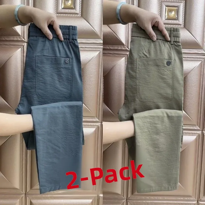 Ice Silk Casual Pants Men's Thin Breathable Straight Leg Workwear Dirt Resistant Wear Resistant Busin Long Trousers