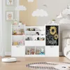 Toy Storage Organizer, Large Toy Organizer and Storage with Chalkboard,Kids Bookshelf and Bookcase with Movable Drawers 6
