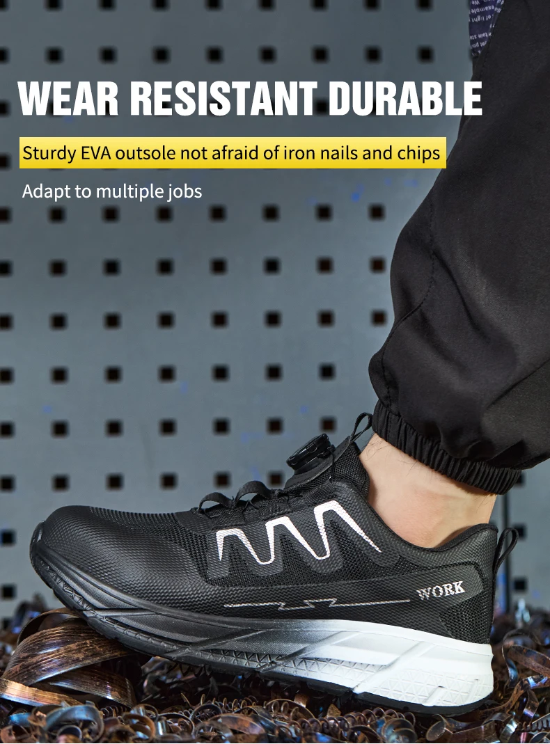 Drehknopf Neue Sicherheitsschuhe für Herren Arbeitsschuhe Hochwertige Turnschuhe mit Stahlkappe Unzerstörbare Arbeitsschuhe für den Bau ﻿ ﻿ – Detail 5