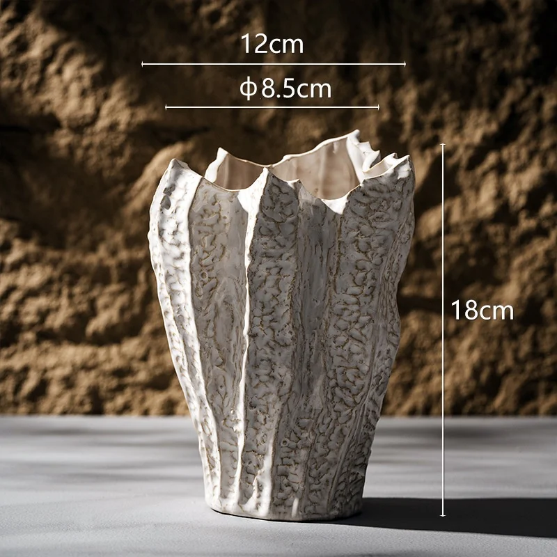 CAPIRON Nordic Irregular Ceramic Vase for Pampas Grass Home Bedroom Living Room Table Centerpiece Decoration Accessories Desk 6