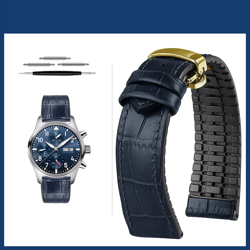 Premium Cowhide Leather Watch Strap with Butterfly Buckle - Various Sizes