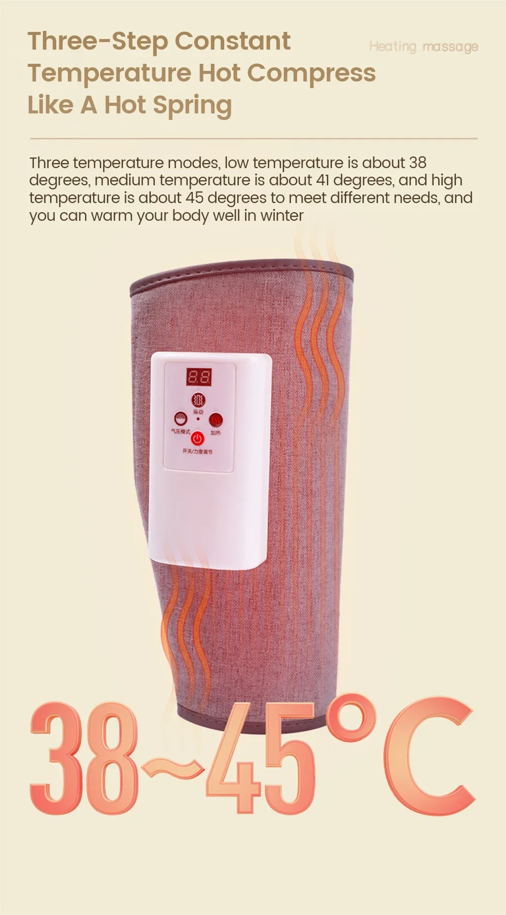 Electric Vibration Leg Calf Massager Full Pressotherapy 6 Mode Hot Compress Leg Foot Massager Air Compression Muscle Relief Pain