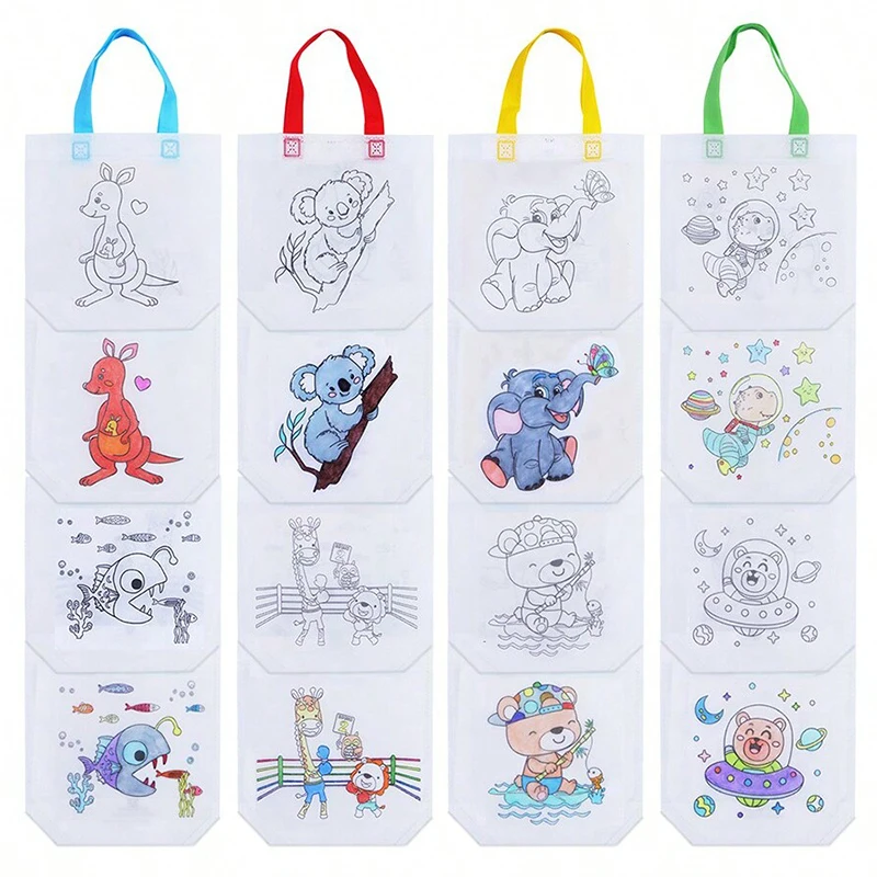 5pcs Double Sided Graffiti Bag Building Block Markers Early Childhood Education Kids DIY Painting Toys Puzzle Drawing Toys TMZ