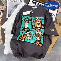Disney Tigger T-shirt Cartoon Summer Couple's Casual Crew Neck Printed Breathable T-shirt Y2K Summer Cute Girls Short Sleeve Top 1