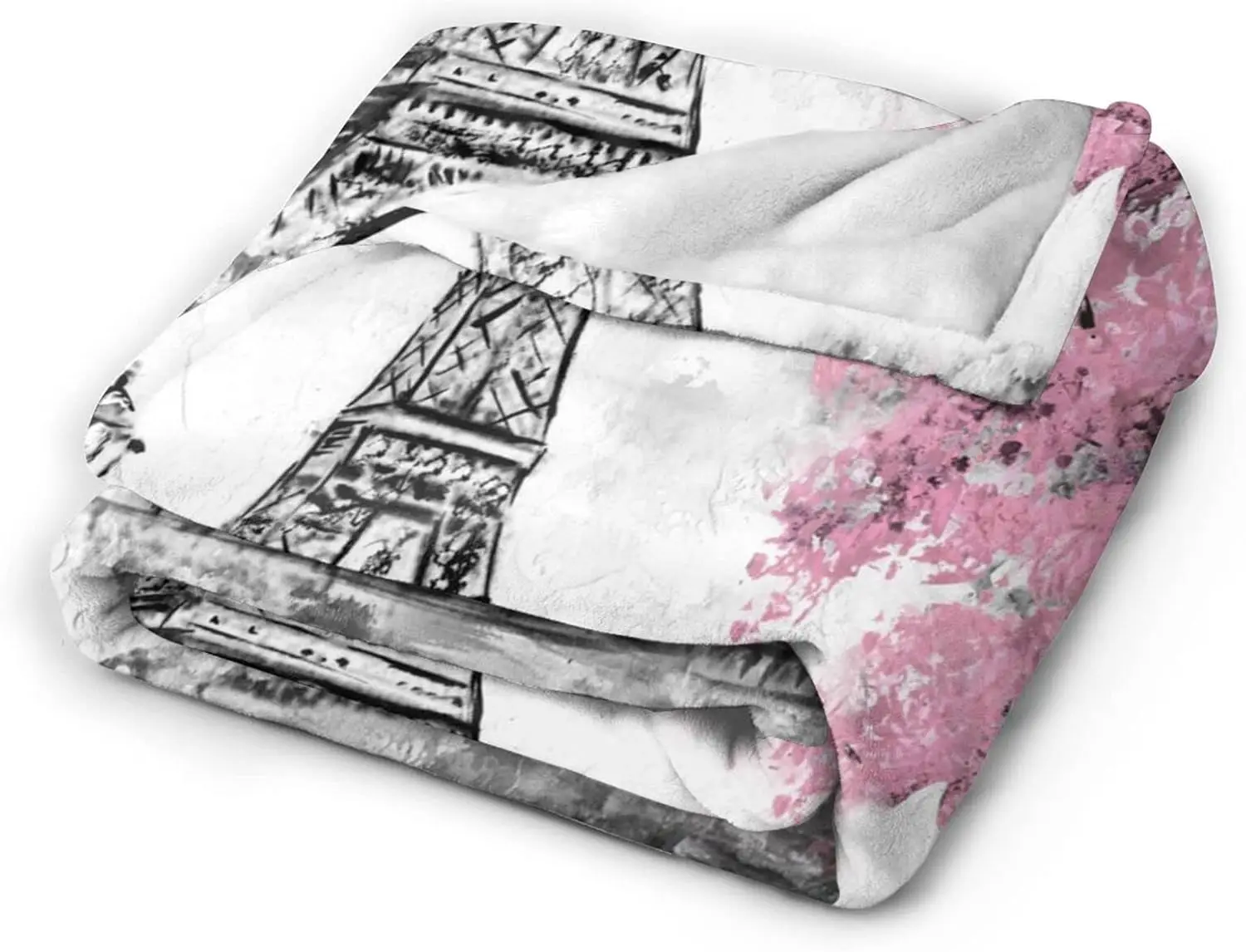 Paris Eiffel Tower Throw Blanket Ultra Soft Warm All Season Decorative Flannel Blankets for Bed Chair Car Sofa Couch Bedroom 4