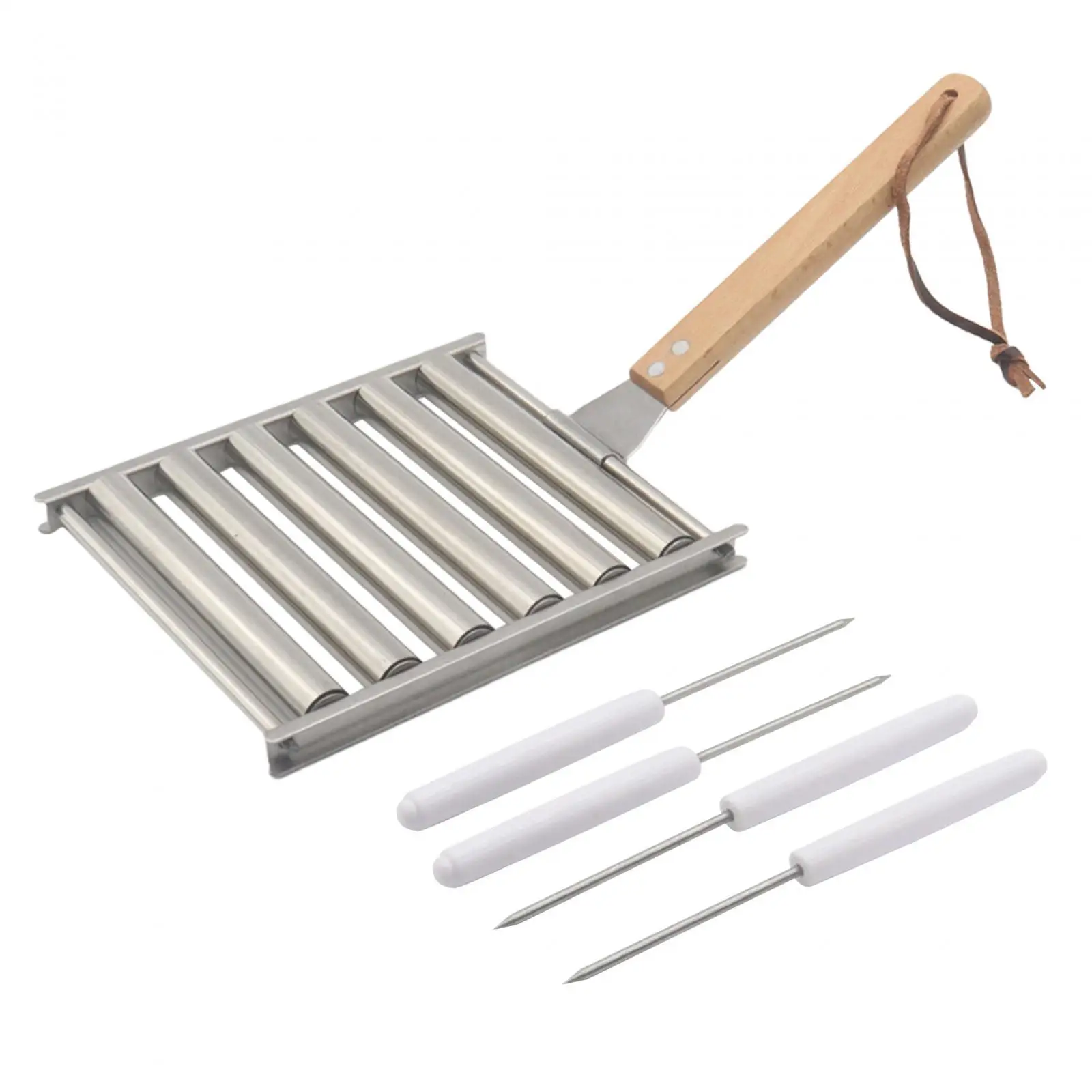 Hot Dog Roller Rack Stainless Steel Sausage Roller Rack for Barbecue Bonfires Outdoor Activities Family Gatherings