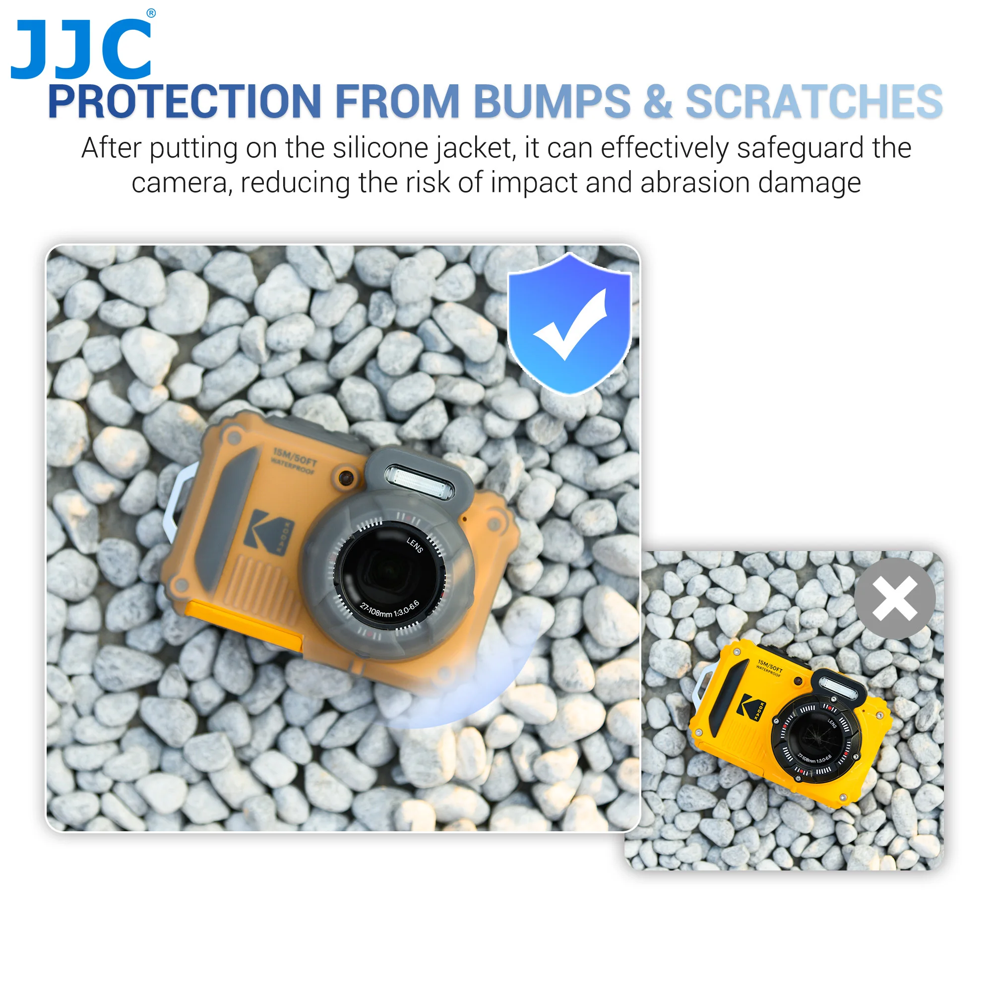 Jjc-kodak pixpro wpz2用のソフトシリコンケース,傷防止,軽量保護