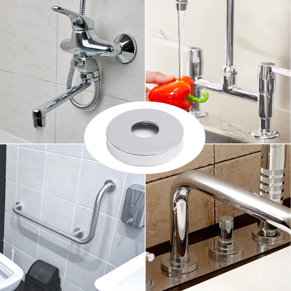 Stainless Steel Faucet Decorative Cover Self-Adhesive Shower Water Pipe Chrome Finish Wall Covers Bathroom Faucet Accessories faucet decorative cover faucet cover
