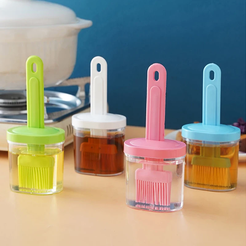 

Obelix Kitchen Utensils Silicone High Temperature Resistant One-Piece Oil Brush With Lid Bottle Brush For Barbecue Baking Tools