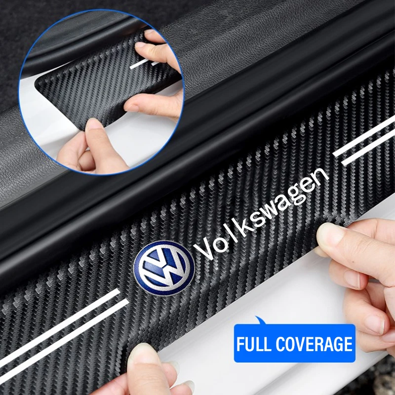 새로운 자동차 도어 씰 플레이트 스티커 VW 비틀 폴로 투란 골프 파사트 보라 제타 용 스크래치 방지 스트립 트렁크 보호 데칼