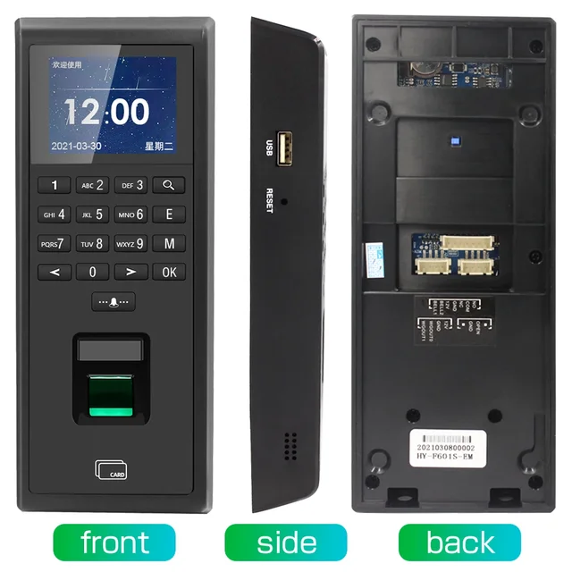 Fingerprint Time Attendance Machine RFID 125KHZ for Smart Door Access Control System Kit Standalone Keypad 1000 Users 3