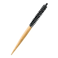 Small Round Hair Brush Wooden Handle Mini Round Hair Styling Brush for Short Hair Blow Drying 1