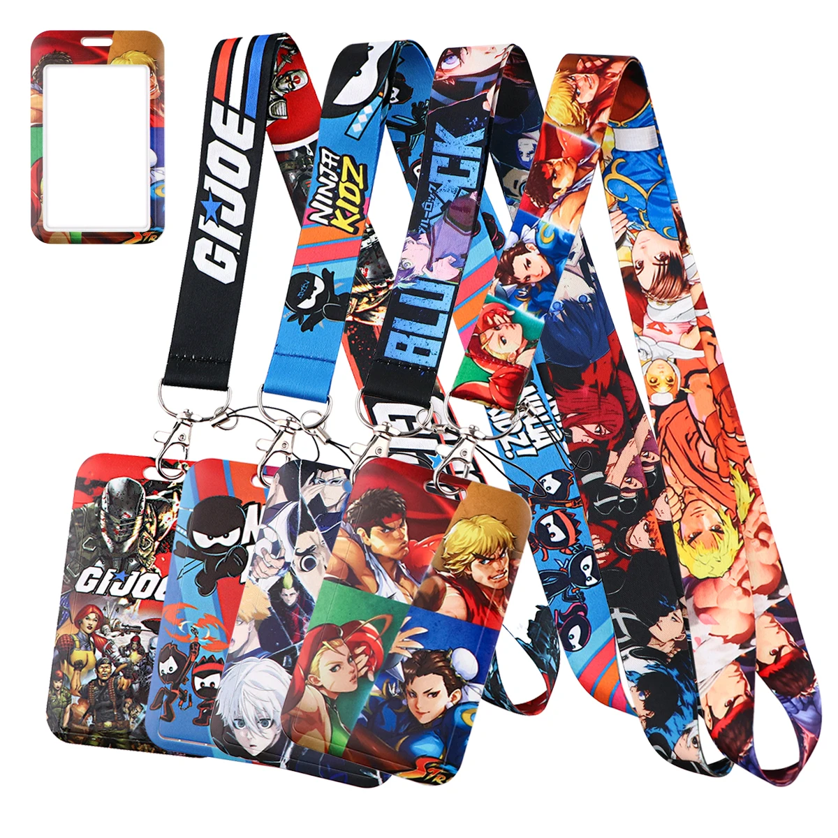 

ER2025 Grame Street Fighter Lanyard Keychain ID Credit Card Cover Pass Mobile Phone Charm Neck Straps Badge Holder Key Holder