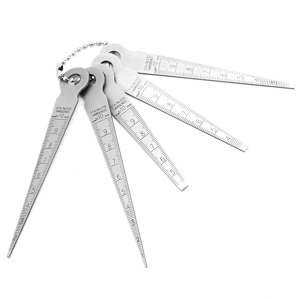 Feeler Gauge Feeler Measuring Tool Gap Gage Taper Gauge 1 Set Stainless Steel Welding Taper Feeler Gauge Rulers Hole Inspection Tool 10mm