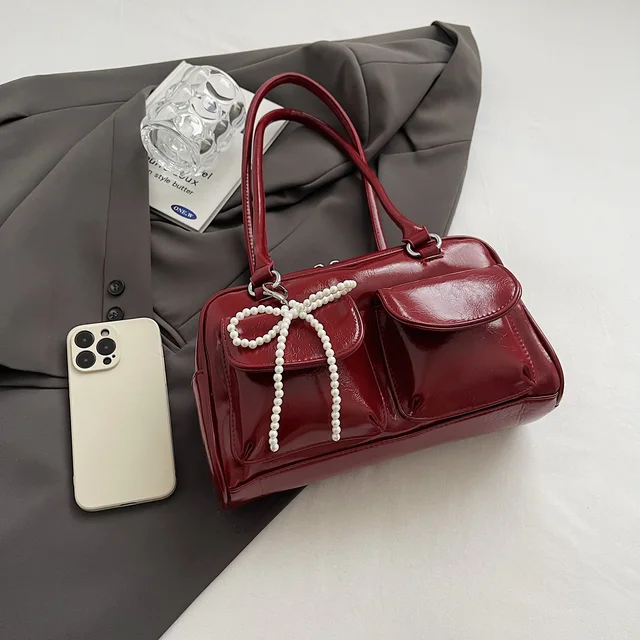Fashionable Underarm Bow Bag for Women 2024 Korean Edition New Simple Leisure Pillow Bag Trendy Versatile Shoulder Bag 4