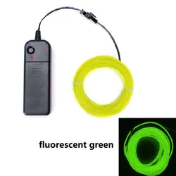 Multicolor Glow EL Wire Neon Cable for DIY Costumes and Party Decor (Battery Grass Green)