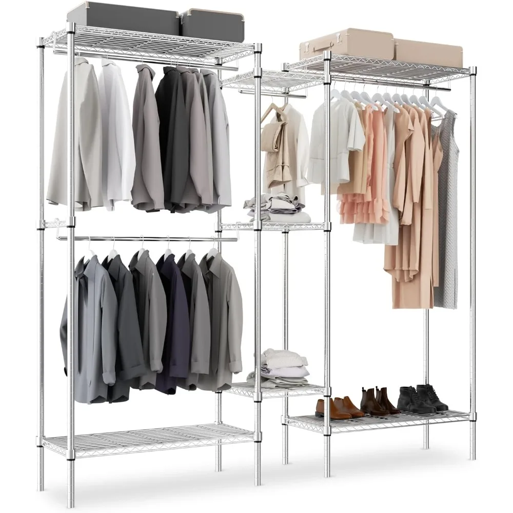 

MoNiBloom Protable Closet Rack Closet Racks for Hanging Clothes, 73 Inch Clothes Wardrobe with 4 Hanging Rods