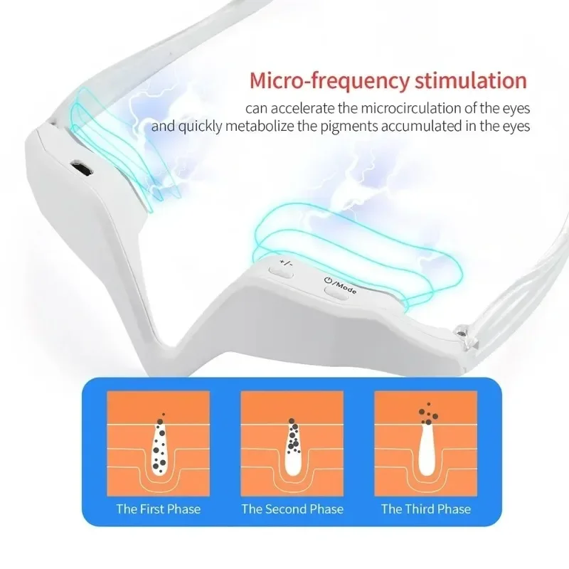 3D Eye Massager Micro-Current Pulse Red light Therapy Eyes Fatigue Relief Lighten Dark Circles Smooth Fine Line Beauty Eye Care
