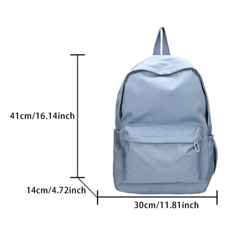 Women's Leisure Backpack Large Capacity Solid Color Simple Fashion College Student Travel Backpack 6